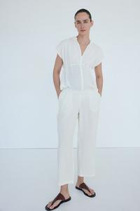 Мама до и после муслиновых брюк H&M, белый