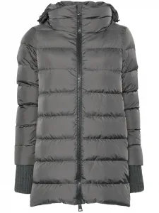 Пальто с капюшоном Herno, серый
