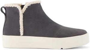 Женские сапоги TOMS Verona, средней высоты, с застежкой-молнией, с круглым носком, повседневные, Eisen-Wildlederimitat