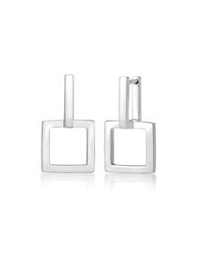 Elli Серьги из серебра 925 пробы, геометрический узор, прямоугольная форма, серебряные