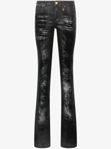 Расклешенные джинсы Roberto Cavalli с эффектом потертости, черный
