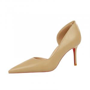 BIGTREE Женские туфли на высоком каблуке цвета хаки/экрю/темно-коричневый/черный