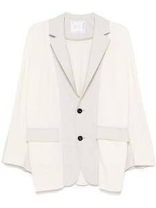 Sacai кардиган со вставками, нейтральный цвет
