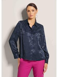 MADELEINE Рубашка-блузка с жаккардовым узором, темно-синего цвета