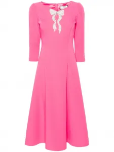 Креповое платье миди со стразами Nissa, розовый