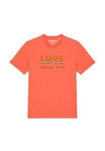 Футболка с принтом LOVE ALWAYS WINS watapparel, красный