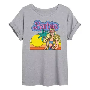 Футболка Juniors cali sunset с принтом большого размера Barbie, серый
