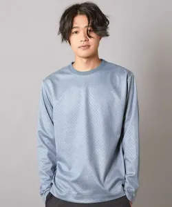 Длинная футболка с тисненым рисунком рыси из искусственной замши Union Station, цвет Light Blue