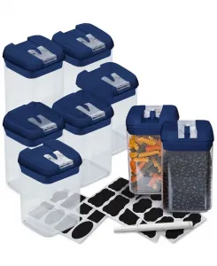 Набор из 8 контейнеров для хранения продуктов, 0,8 литра Cheer Collection, темно-синий