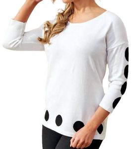 Топ с абстрактным круглым вырезом белого цвета ANGEL