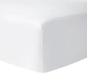 Простыня Yves Delorme Roma Blanc в обтяжку | Количество нитей 500, Органический хлопок | Роскошная простыня в обтяжку из Франции, белый