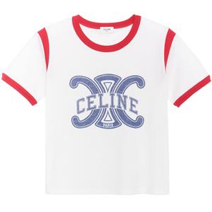 CELINE Футболка женская Cotton Jersey Triomphe белая