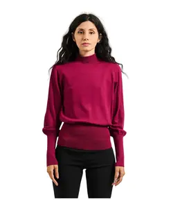 Красный ребристый женский свитер Silvian Heach, красный