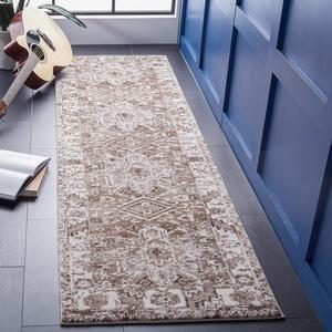 Ковер-дорожка SAFAVIEH, 69 x 305 см, Vintage Hamadan Collection, Brown & Ivory, традиционный персидский дизайн, не линяет и прост в уходе, идеален для помещений с высокой проходимостью в гостиной, спальне (VTH211T)