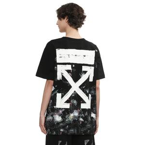 OFF-WHITE Футболка OFF WHITE Unisex черная с круглым вырезом, средней плотности