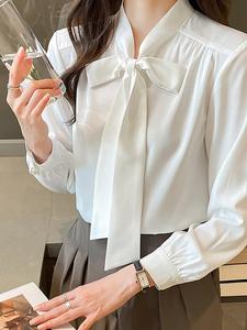 Женские топы из атласа с бантом Doux Belle, цвет Off White