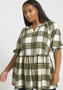 Блуза Yours Clothing CHECK TEXTURED PEPLUM , Khaki