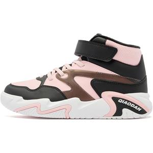 QIAODAN Нескользящие противоударные детские кроссовки среднего размера для повседневной носки, цвет черный, розовый, для подростков