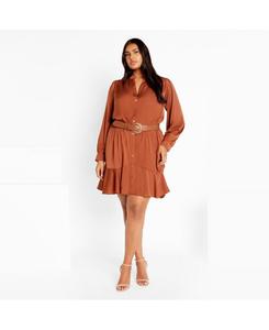 Женское платье Оки больших размеров CITY CHIC, Toffee