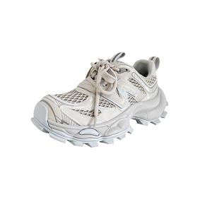 Низкие массивные кроссовки женские POOQ, серебристо-голубой