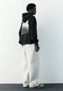 Худи с графическим принтом Pull&Bear, Black