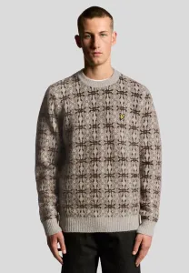 Джемпер с круглым вырезом и отделкой в технике интарсии. Lyle & Scott, Light Grey Marl