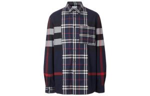 Мужская рубашка с длинным рукавом на пуговицах, цвет синий Burberry