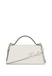 Сумка KARL LAGERFELD SIGNATURE SLIM CROSS BODY, Off White/Off-White
