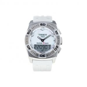 TISSOT Часы Quartz Movement Men's Watch Watch 43mm White Dial Stainless Steel Case Rubber Strap, White Dial
