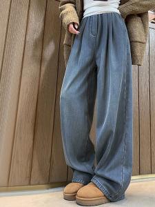 Теплые широкие брюки на флисовой подкладке для женщин Doux Belle, цвет Light Blue