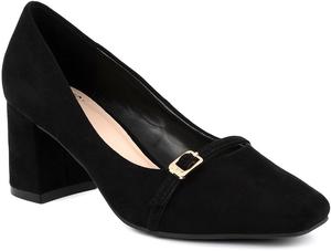 Туфли-лодочки на широком каблуке Jones New York для женщин - классические туфли с заостренным носком, с амортизирующей стелькой и нескользящей подошвой для работы, офиса и вечернего выхода, черный