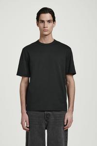 Хлопковая футболка с круглым вырезом COS, черный