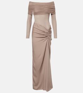 Платье Sonora из джерси с открытыми плечами Christopher Esber, Clay