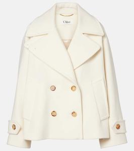 Укороченное пальто из шерстяной смеси Chloé, Eden White