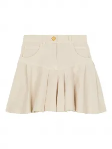 Плиссированная мини-юбка Balmain Kids, нейтральный