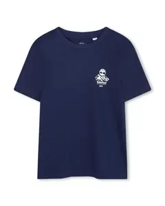 Детская хлопковая футболка Timberland, индиго