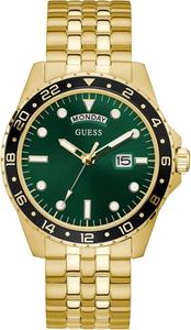GUESS Мужские часы Dress Day-Date 44mm, Gold Tone/Gold Tone/Green