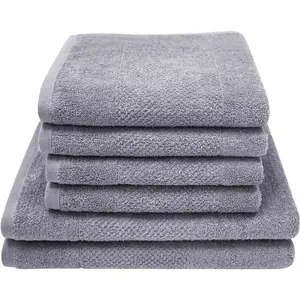 Набор полотенец Popcorn Streifen набор из 6 шт. Вафельное махровое полотно: 2 банных полотенца (70x140 см), 4 полотенца для рук (50x100 см) Dyckhoff, серебряный