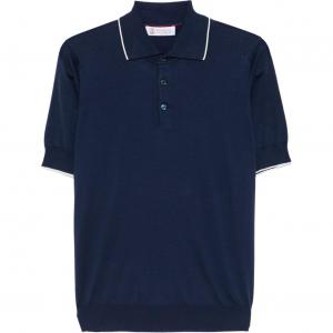 Короткий рукав поло Brunello Cucinelli, marine синий