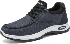 Мужские кроссовки для бега с дышащей мягкой подошвой, удобные прогулочные обувь с толстой подошвой, легкие повседневные спортивные туфли на молнии Qacksv, синий