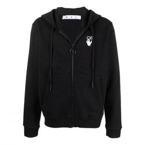 Худи Men's Off-White FW21 Logo Arrow Pattern Zipper Loose Fit Black