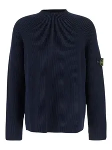 Свитер ребристой вязки Stone Island, синий