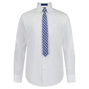 Детский 2-компонентный комплект с длинным рукавом и галстуком Izod, White