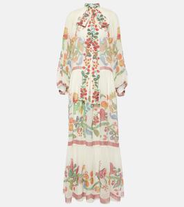 Платье макси из шелкового шифона с принтом athena La Doublej, мультиколор