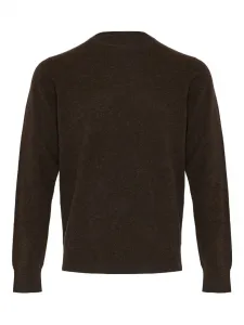 Кашемировый свитер с круглым вырезом YVES SALOMON, коричневый