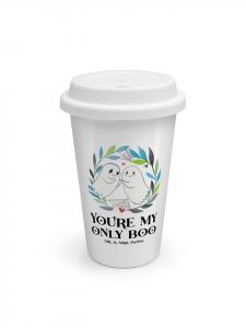 Mr. & Mrs. Panda Кофейная кружка ToGo «Призраки любят» с надписью, выполненной белым цветом