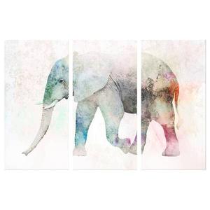 Фреска Artgeist Painted Elephant (3 шт), 80 см, разноцветный