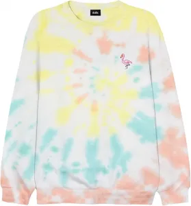 DALIX вышитый фламинго лонгслив тай-дай флисовая толстовка