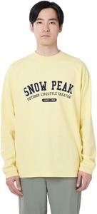 Футболка с длинным рукавом Snow Peak TS-26SU002 с университетским логотипом, сшитая по индивидуальному заказу, с длинным рукавом, мужская, женская, желтый