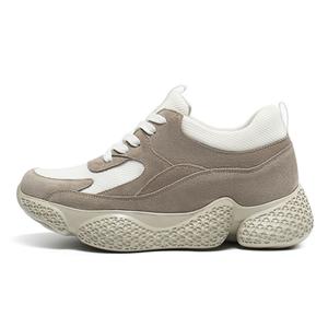 Женские кроссовки Shock Absorbers противоскользящие износостойкие легкие низкие массивные абрикосово-белые He Jinchang